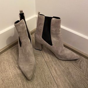 COPY - Marc Fisher gray suede block heel